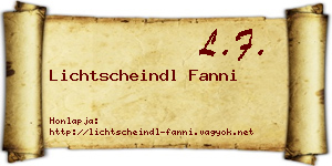 Lichtscheindl Fanni névjegykártya
